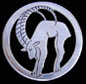 Henry George Murphy silver Capricorn brooch.